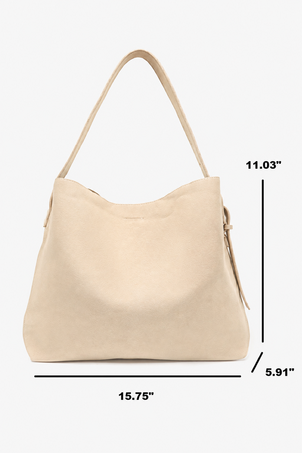 Danica Suede Bag in Beige