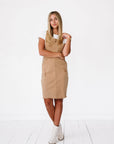 Jovi Overall Dress in Camel