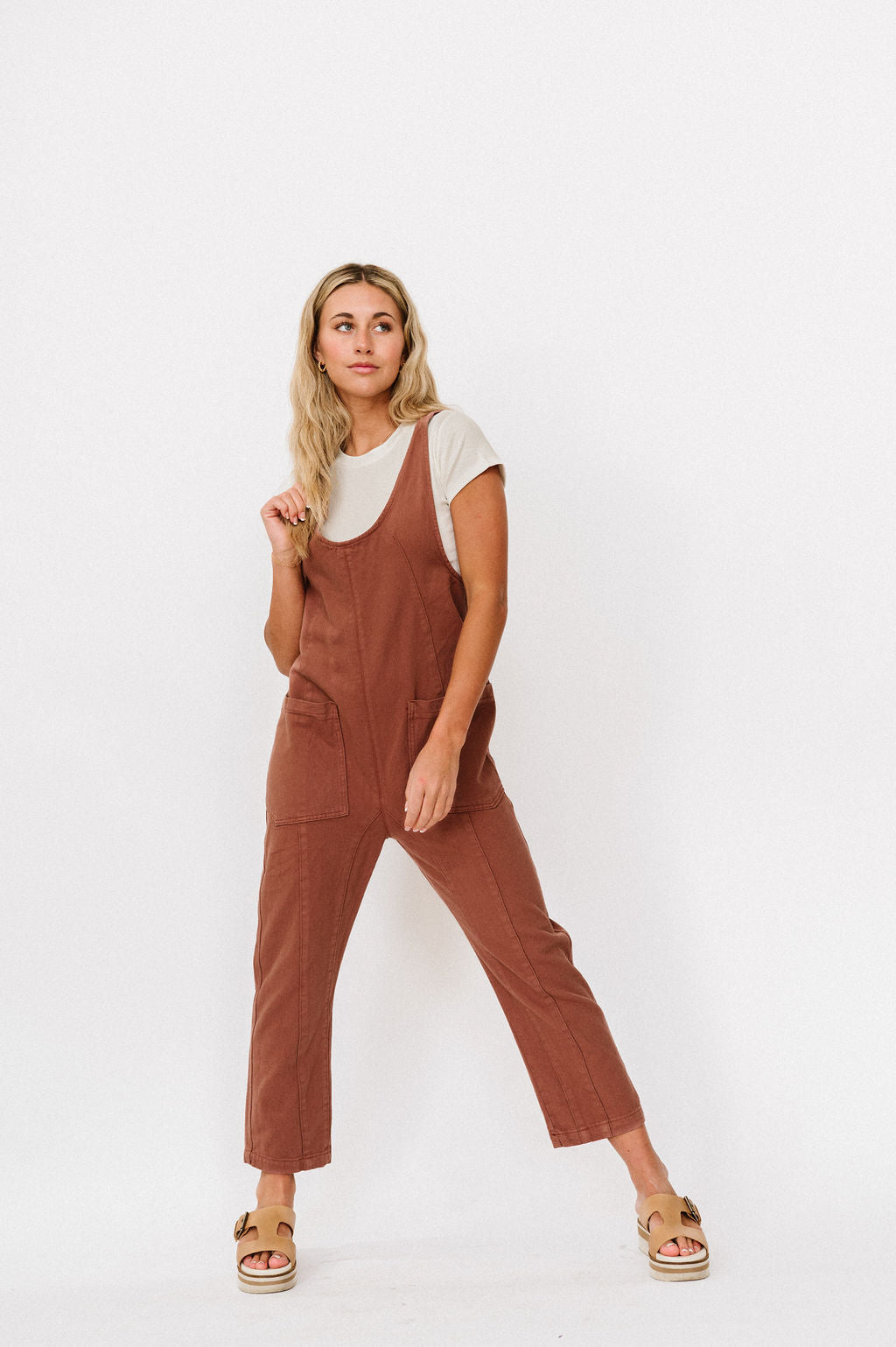 Relaxed fit ankle length women's jumpsuit