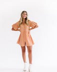 Mini dress in peach