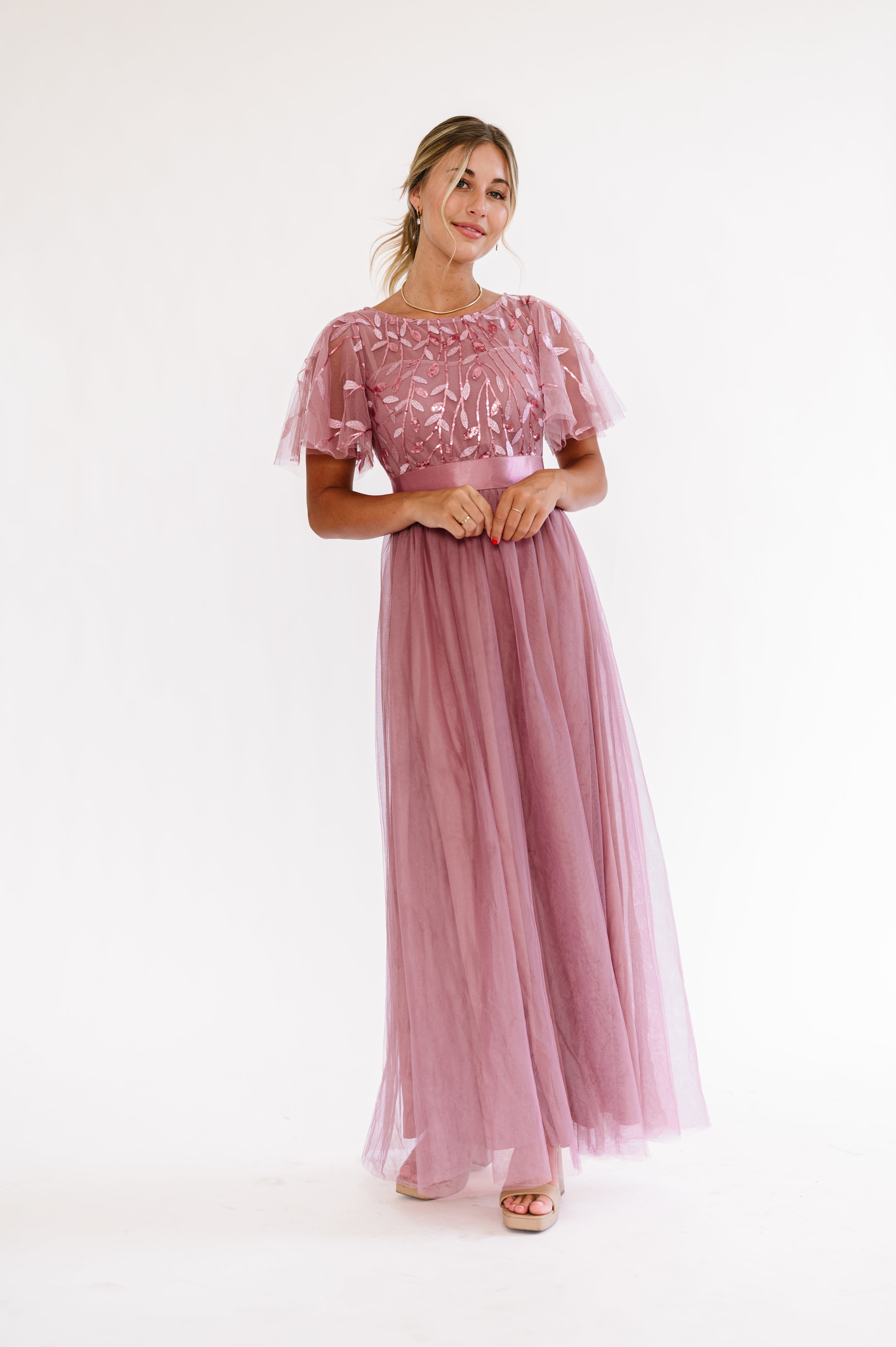 Pink Fehrnvi dress with tulle layers