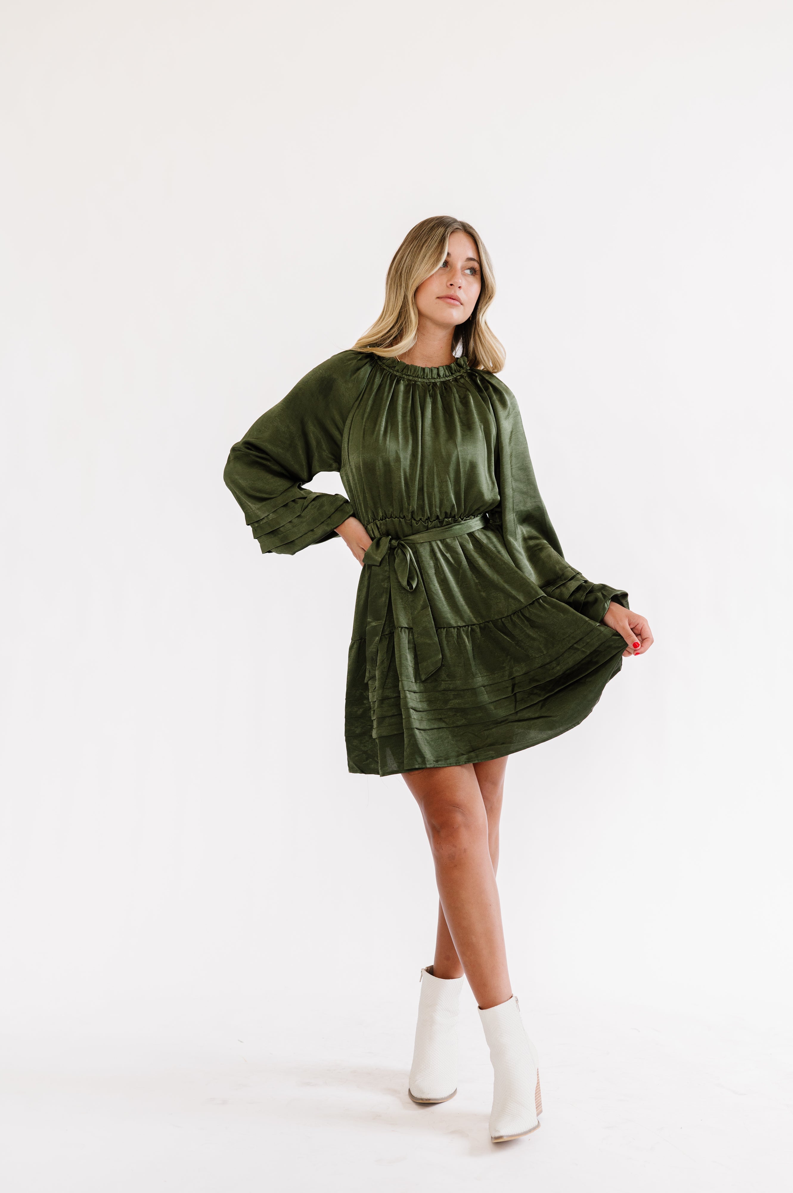 Mini dress with bell sleeves