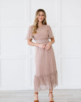 Maxi dress with flutter sleeves