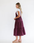 Shay Overall Dress in Plum