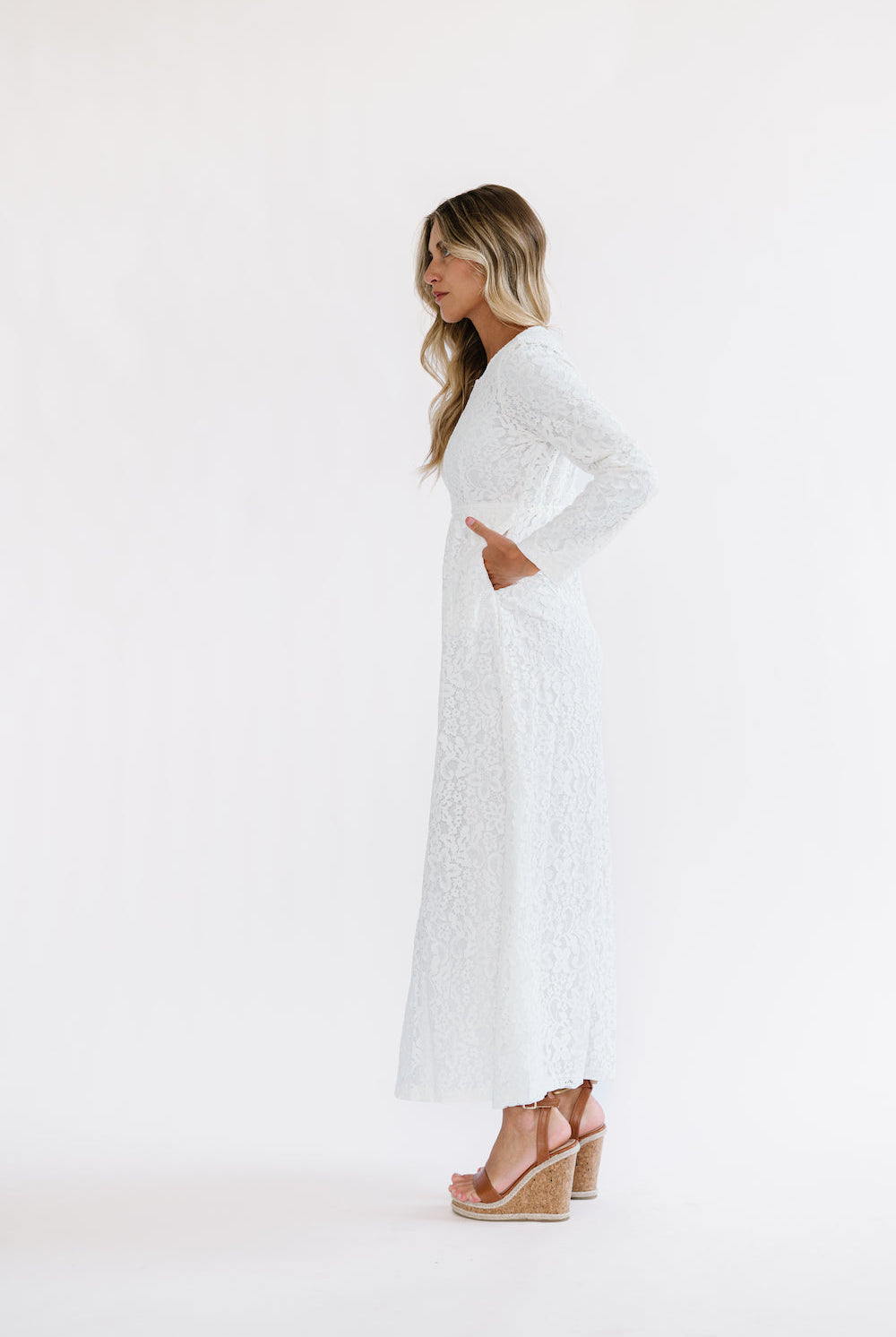 White maxi dress dress with pockets