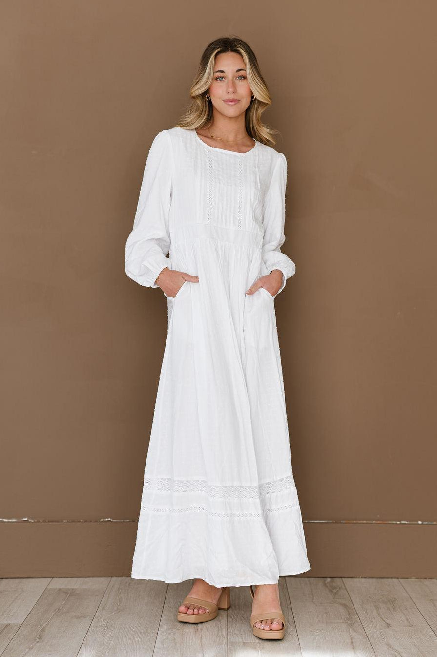 white modest dresses for Spring S a satin wedding dress for the bride who loves quiet White Modest Midi Dress for