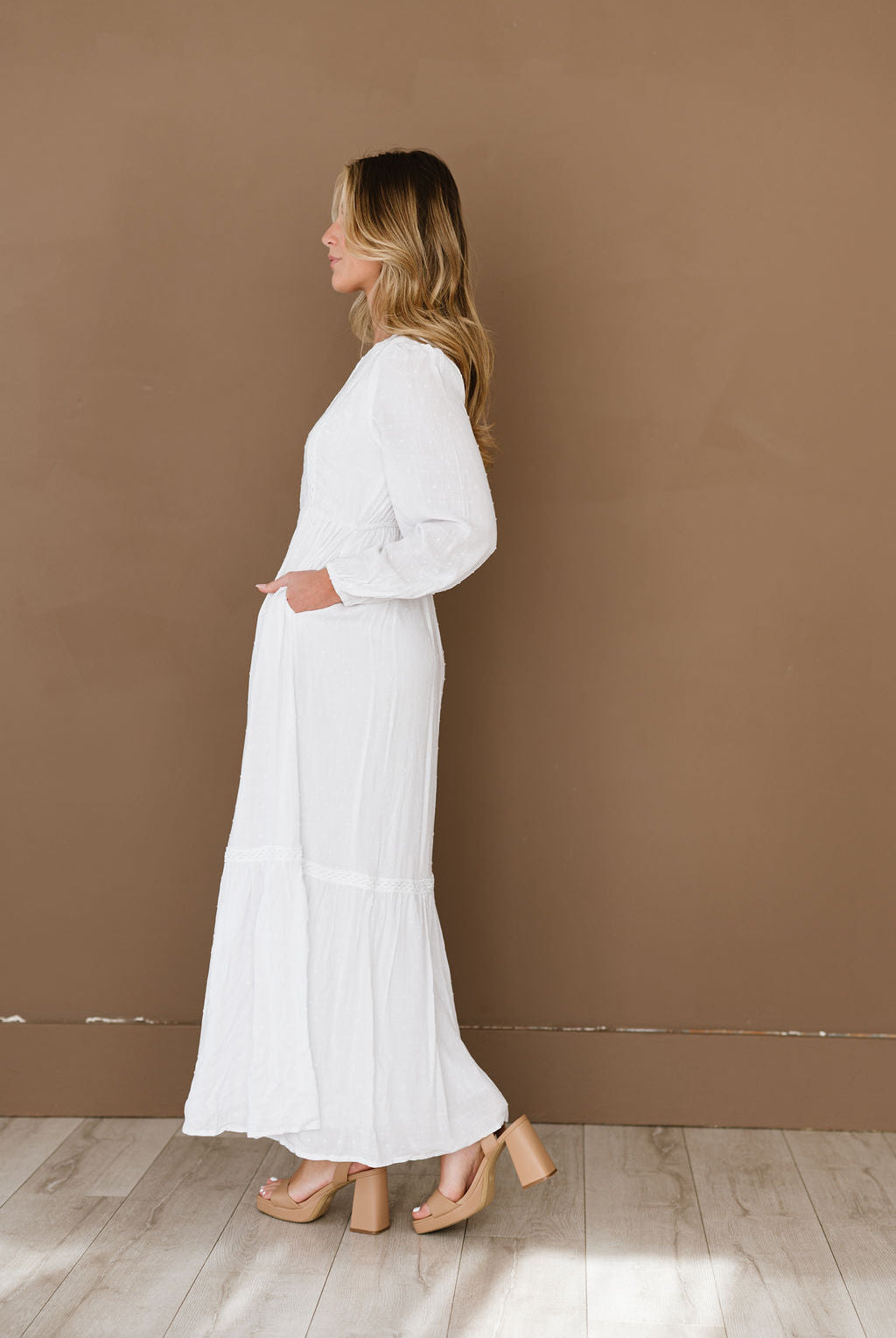 Elegant white Lds temple dress