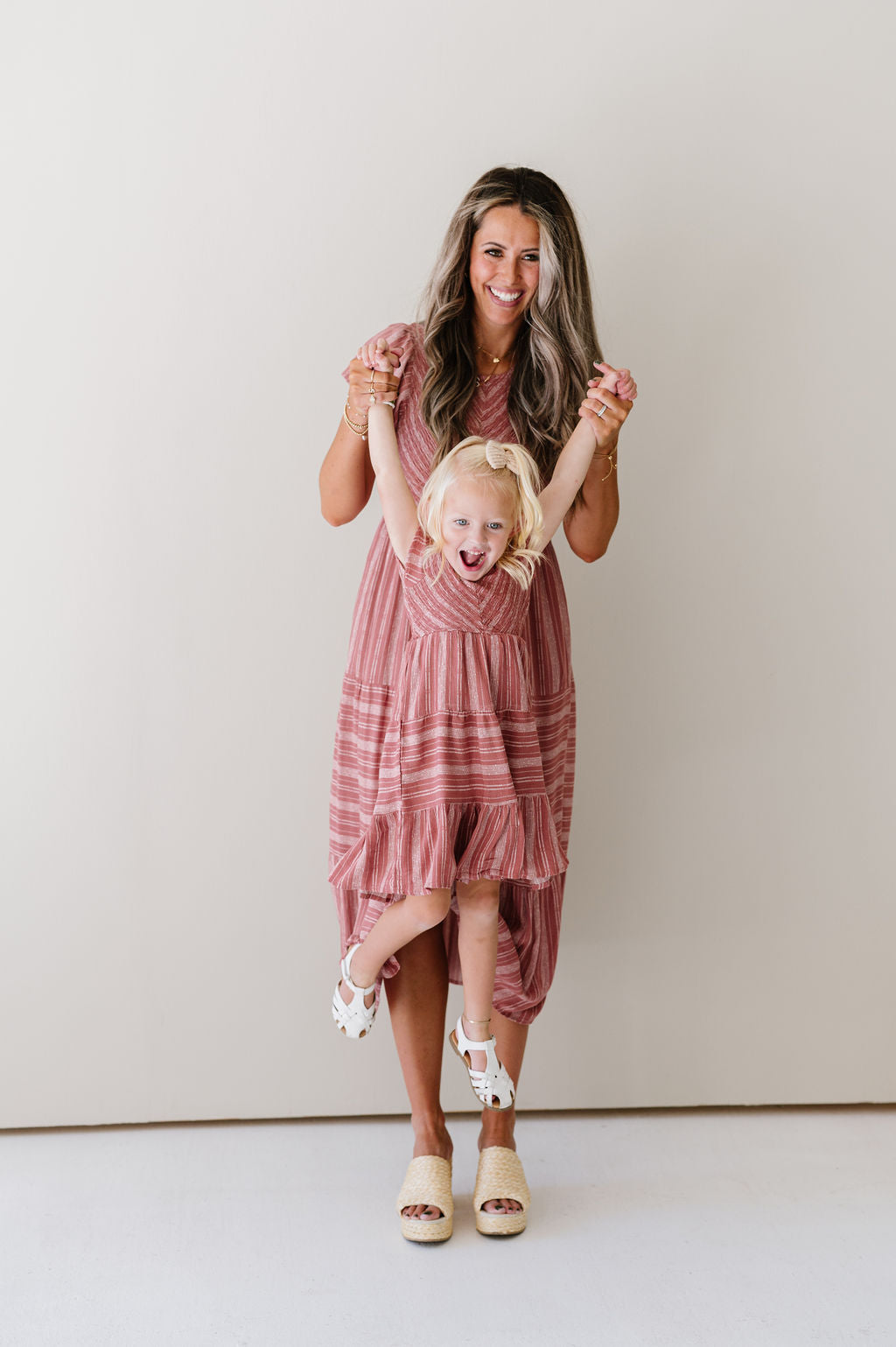 red smocked mom and me dress