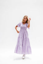 lilac purple maxi maternity dress