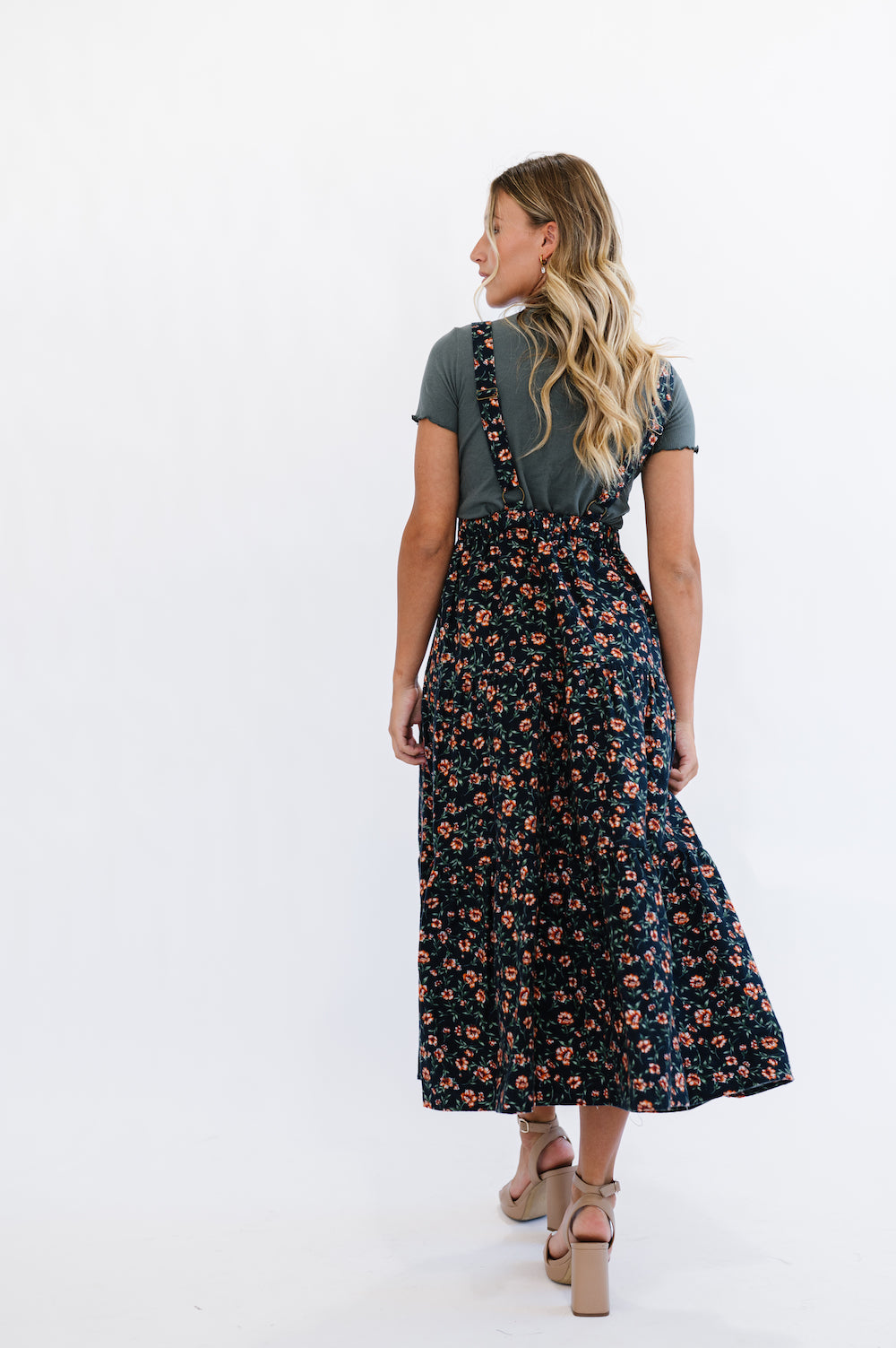 Shay Overall Dress in Floral Navy - Coming Soon