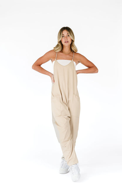 Layla Wide Leg Jumpsuit in Taupe