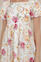 White Spring Floral Dress