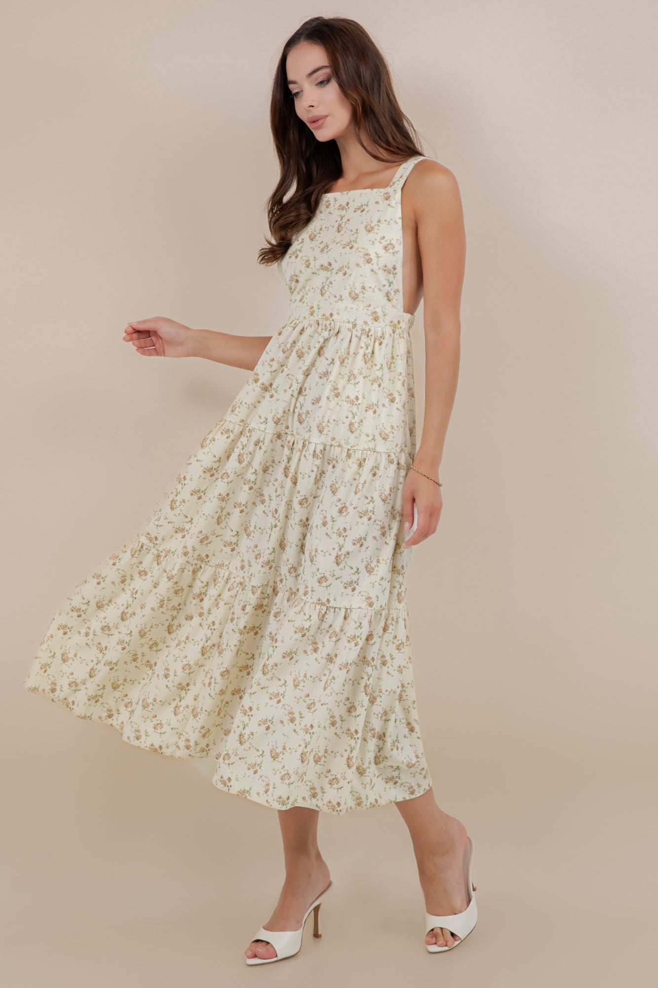Shay Overall Dress in Cream Floral – FEHRNVI