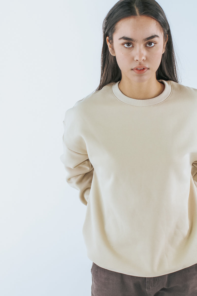 Cotton-Poly Crewneck Sweater