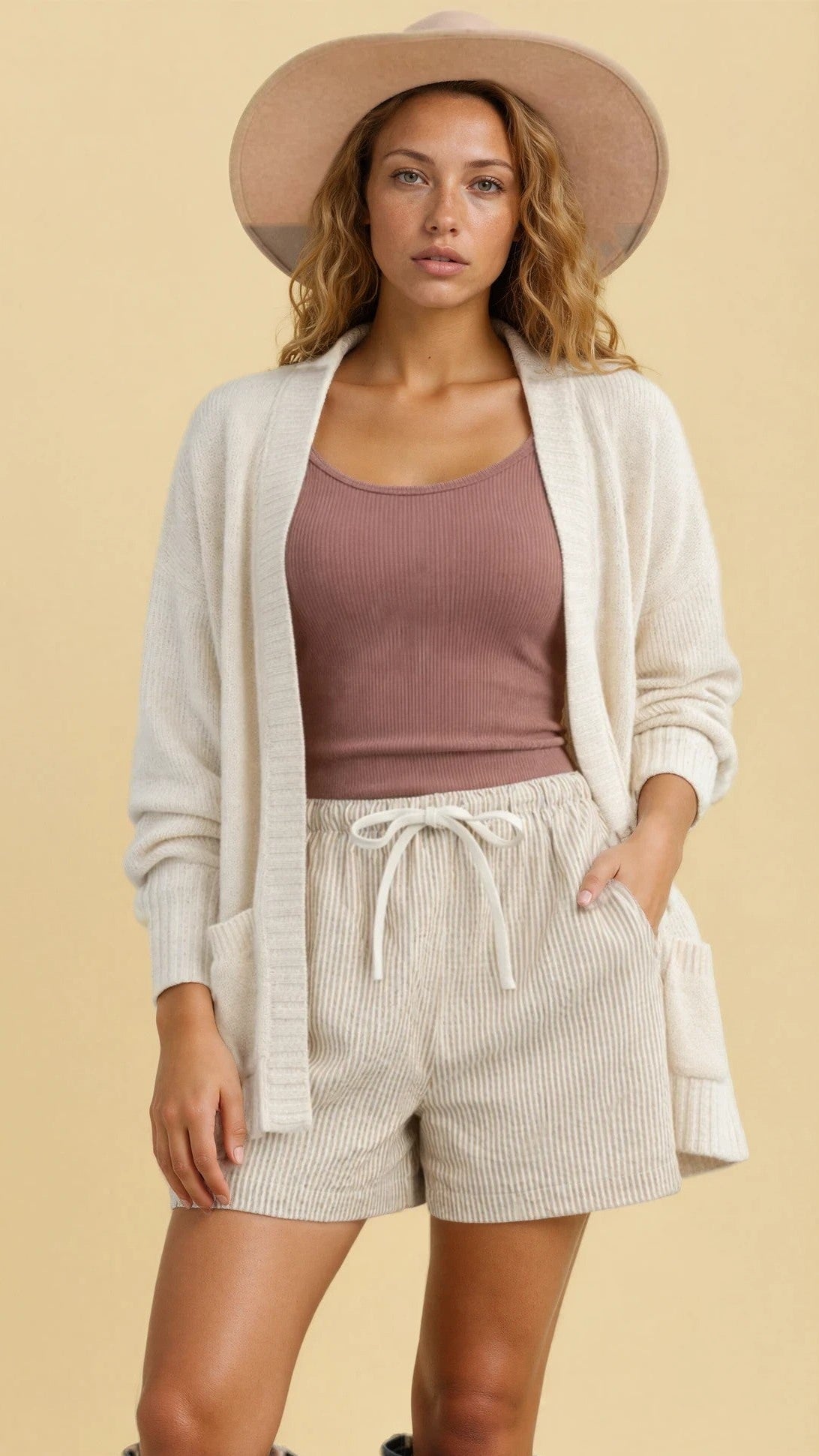 Drawstring women's casual shorts