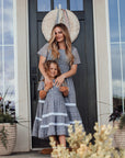 Fehrnvi mommy and me dress in dusty blue