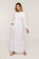 White front zip temple dress