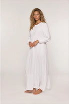 Long sleeve white maxi dress