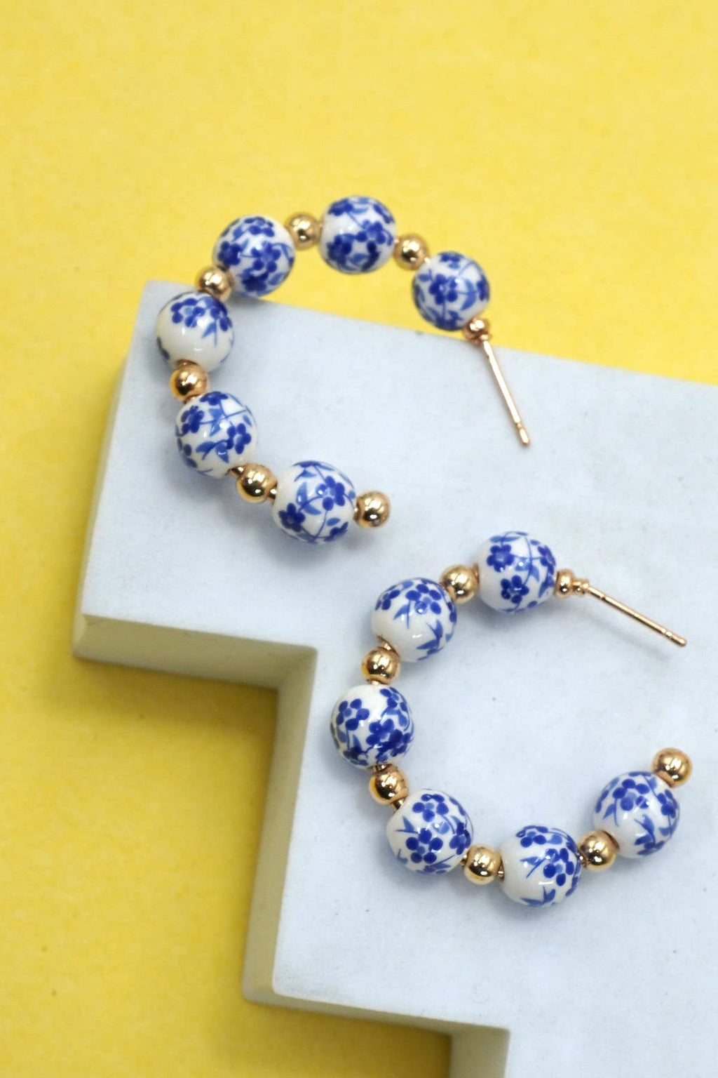 18K Stainless Steel Tarnish Free Porcelain Hoops