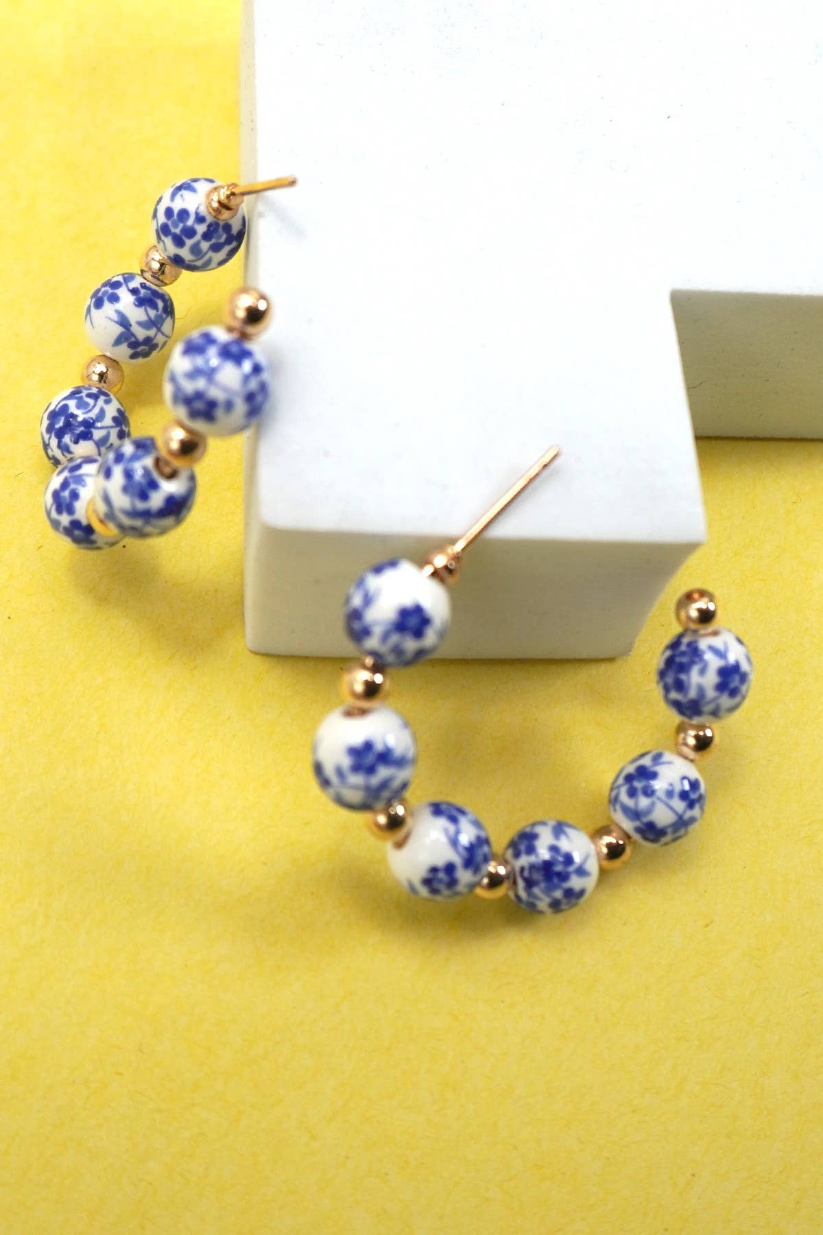 18K Stainless Steel Tarnish Free Porcelain Hoops