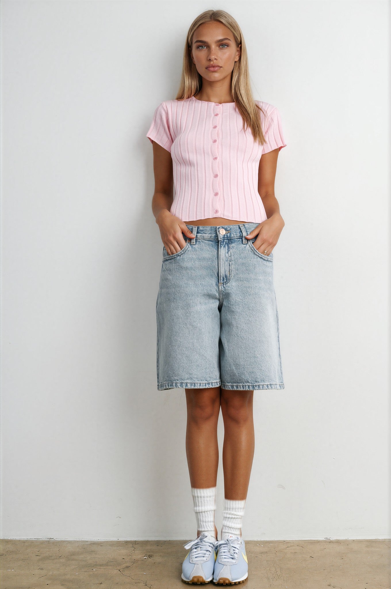 Pink Button Up Top