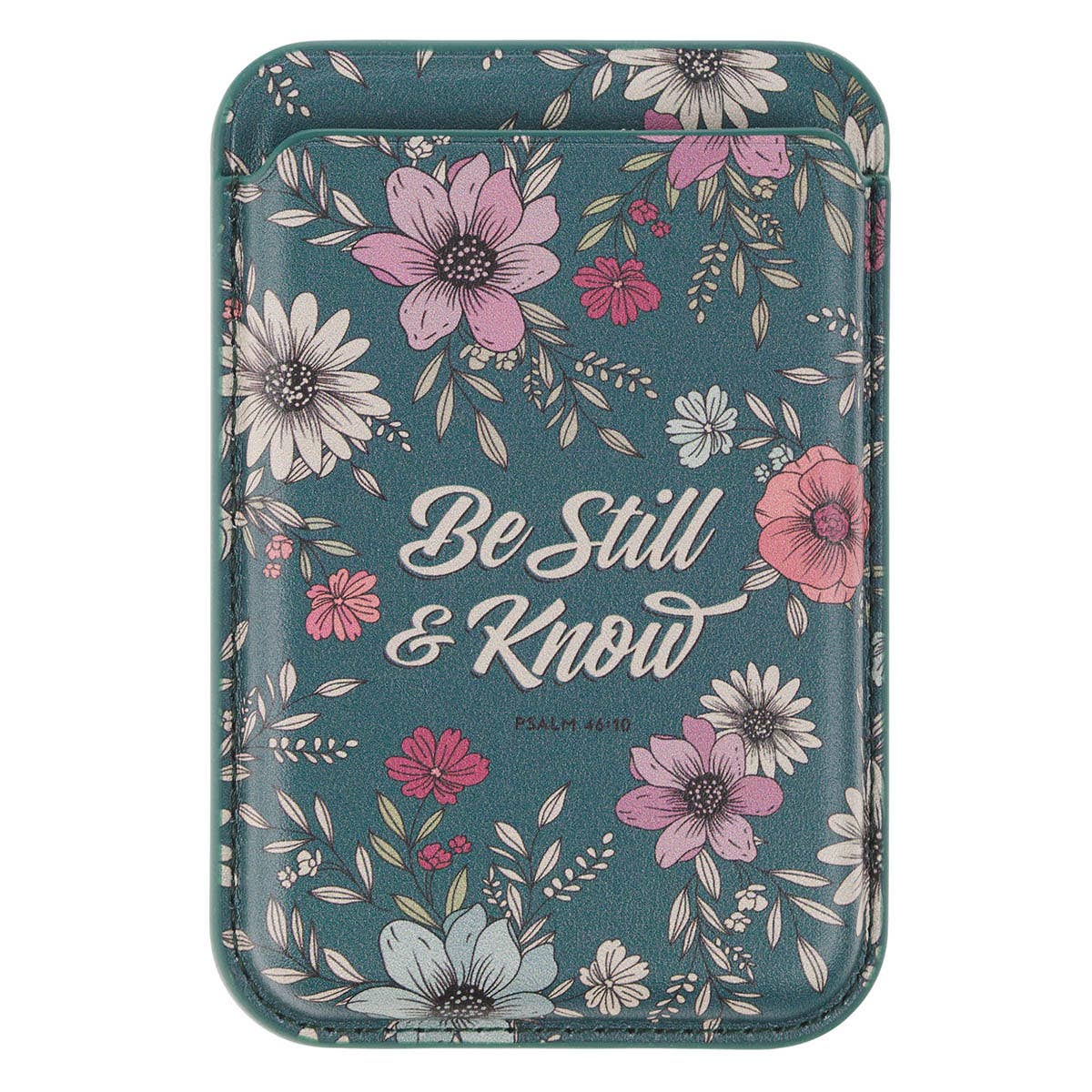 Phone Wallet Magnetic Teal Be Still & Know