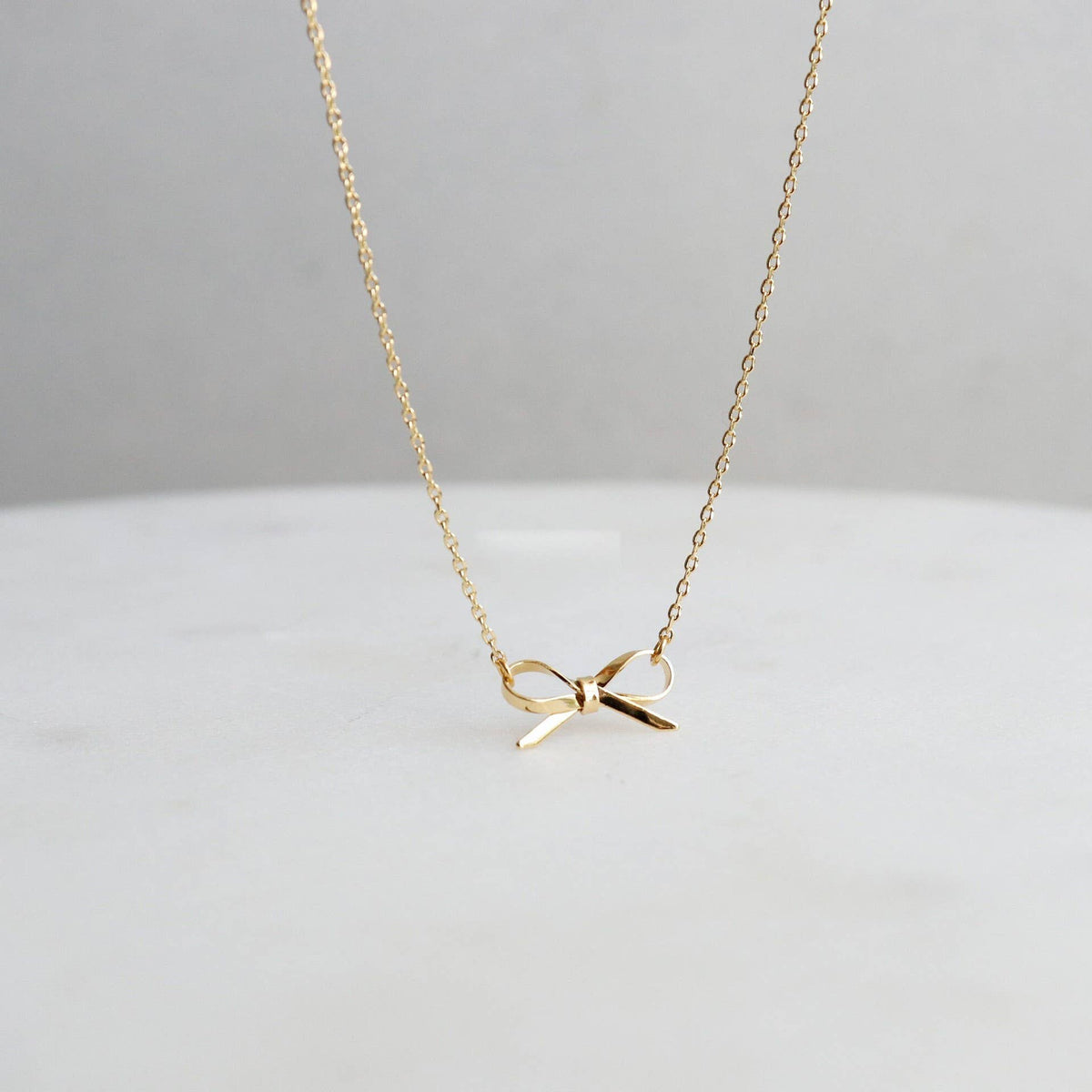 18K Stainless Steel Tarnish Free Bow Necklace