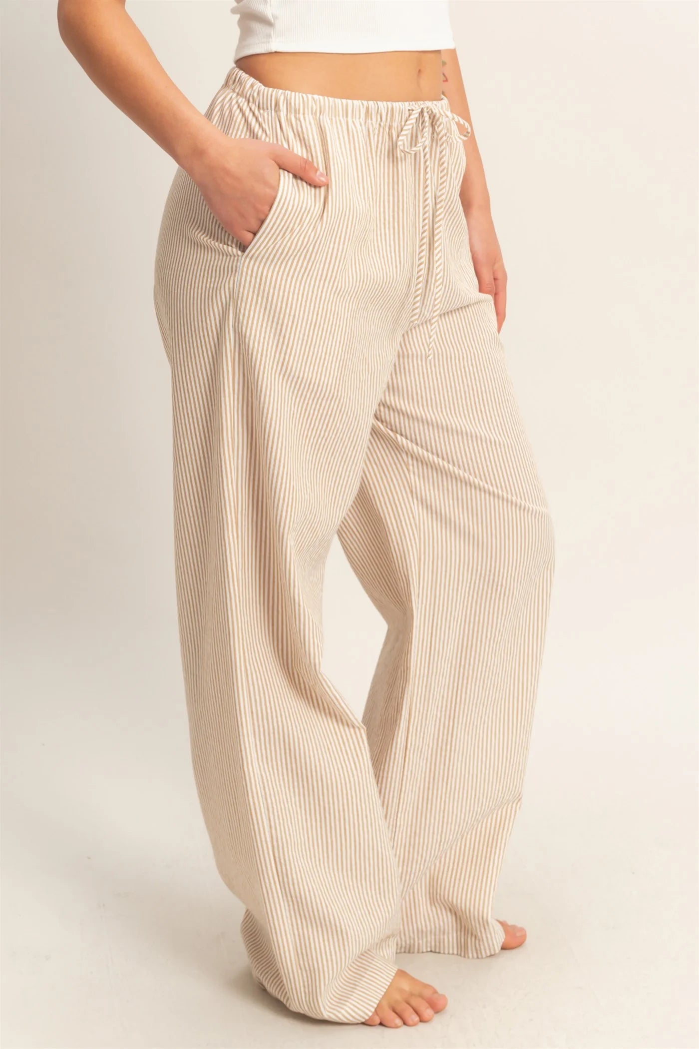 Striped Drawstring Pants