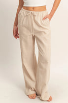 Brown Striped Pants
