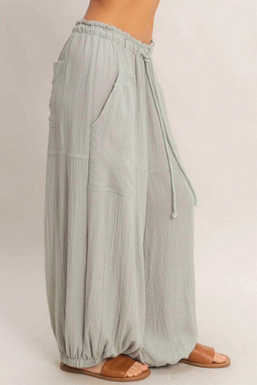 Sawyer Drawstring Pant in Dusty Sage