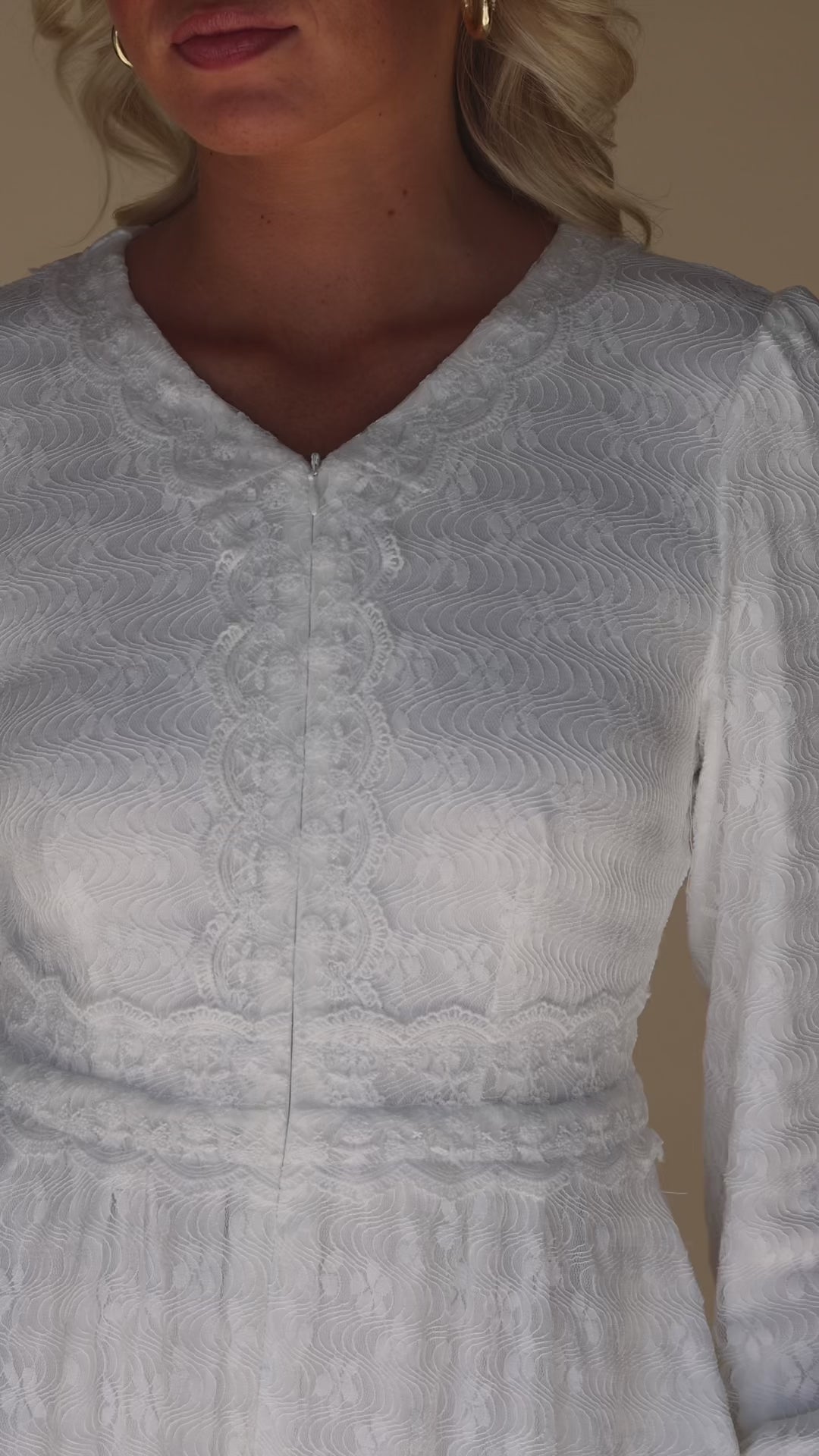 Front zipper temple dress