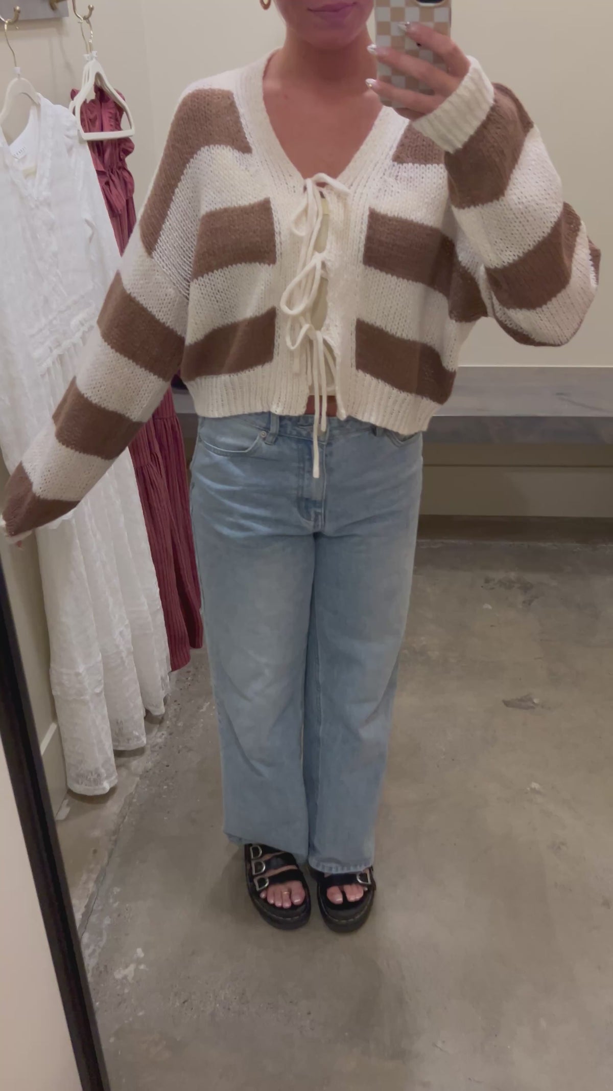 Wren Striped V Neck Sweater