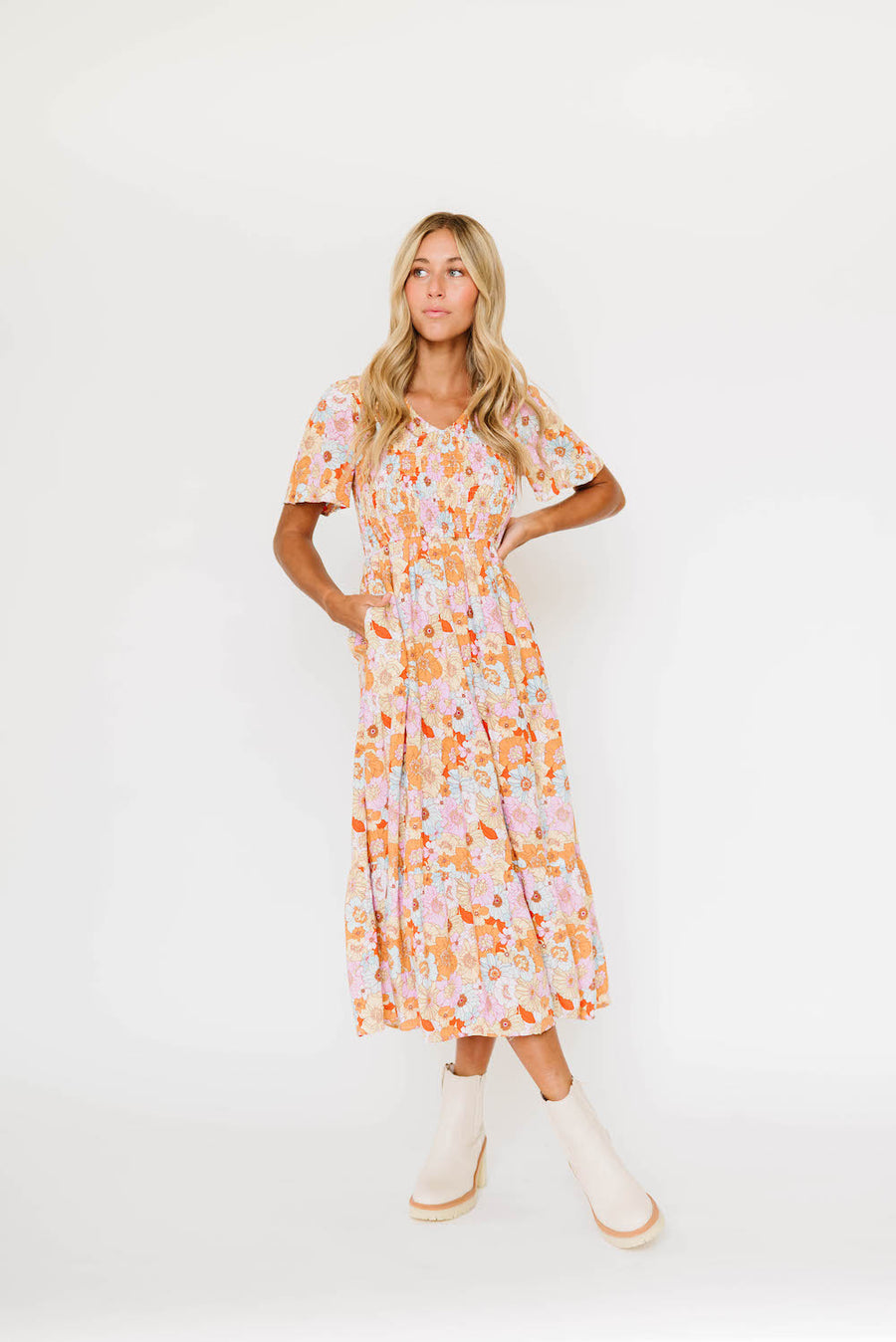 Tayla Dress in Spring Mix