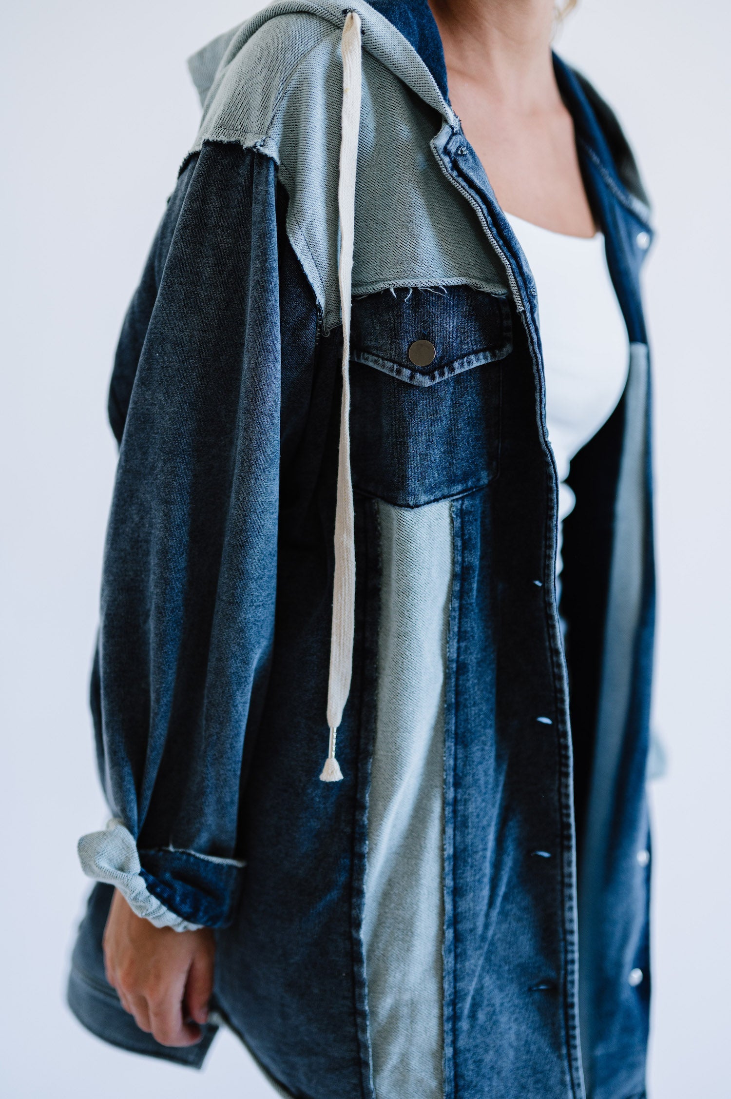 Jacket with distressed details