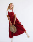 Shay Overall Dress in Rust