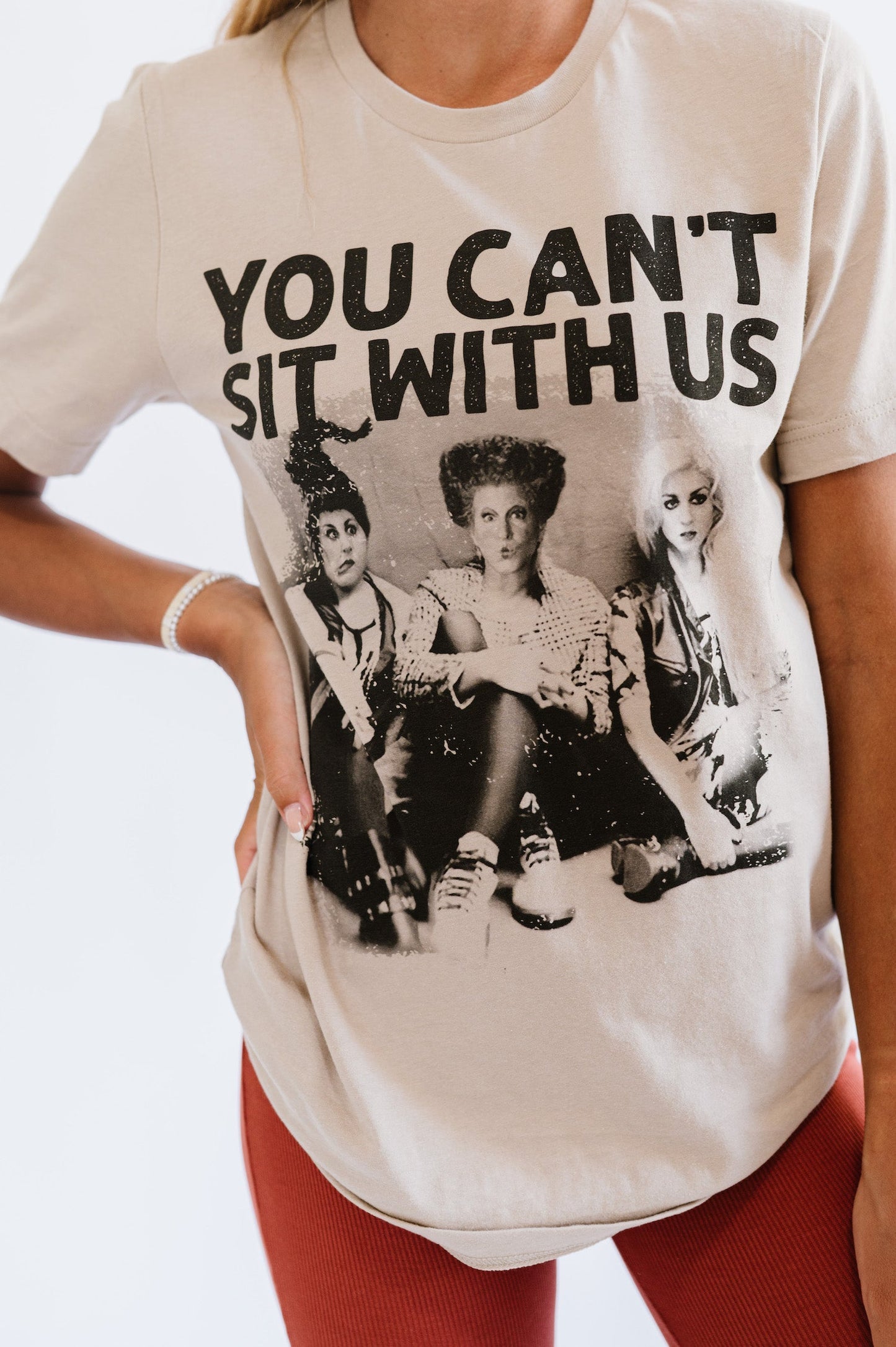 Can't Sit with Us Tee in Sand