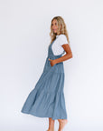 Shay Overall Dress in Denim Blue