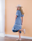 Heidi Dress in Dusty Blue