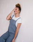Blue overall jumpsuit