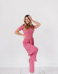 Wide leg jumpsuit in pink