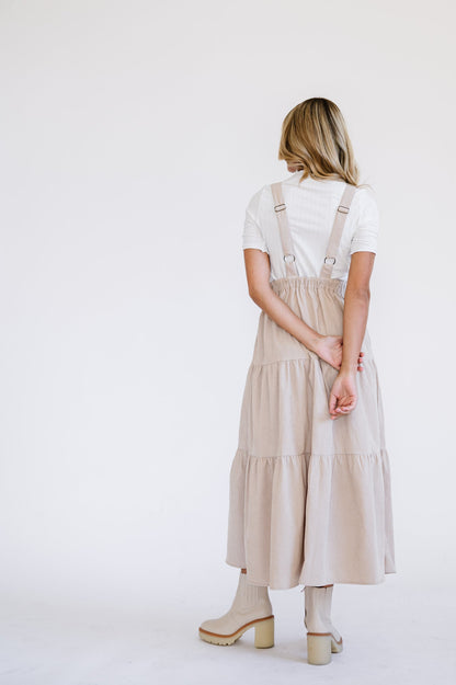 Shay Corduroy Overall Dress in Natural