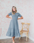 Nyla Dress in Dusty Blue