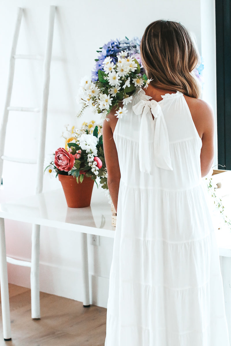 White tiered dress