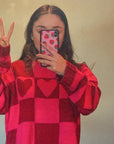 Checker Print Sweater