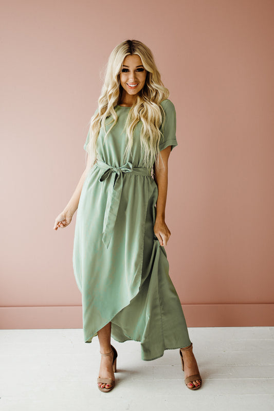 Esther Dress in Dusty Sage